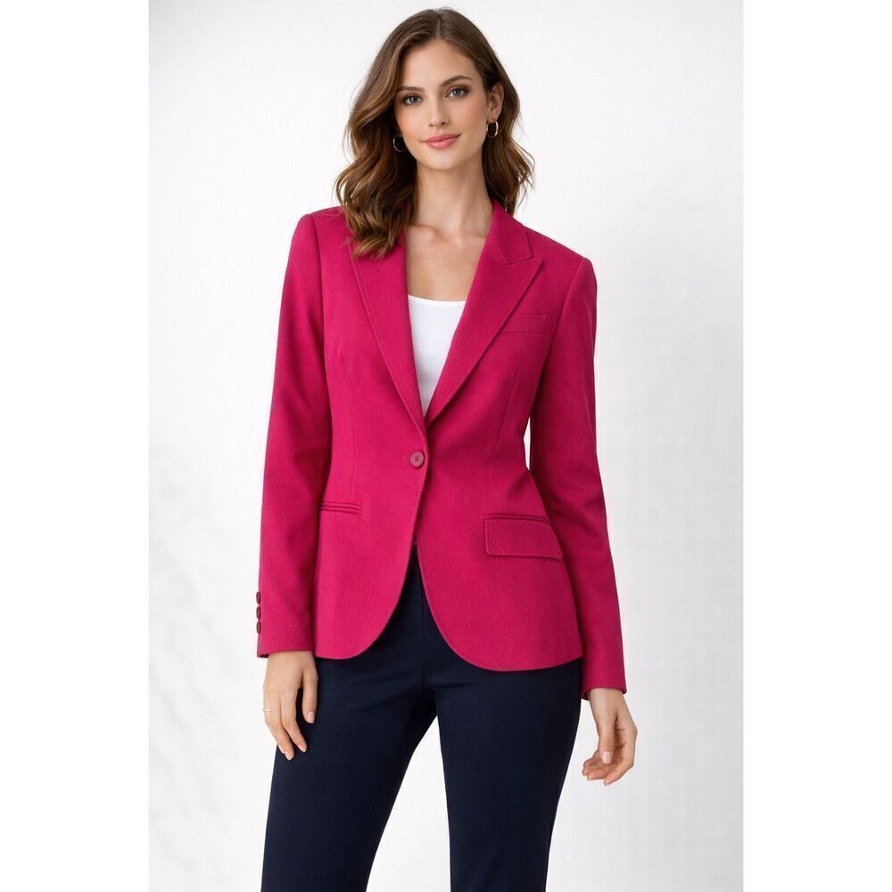 Escada Angora 98%Virgin Wool Pink Blazer Jacket Sz 38 Made In Croatia